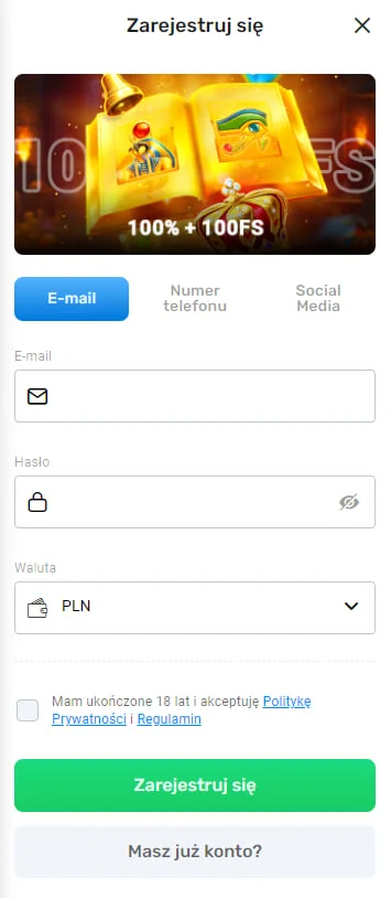 Rejestracja w SpinBounty